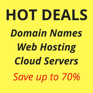 Hot Deals. Web Hosting. Domain nNames. Cloud Servers. Save up to 70%.